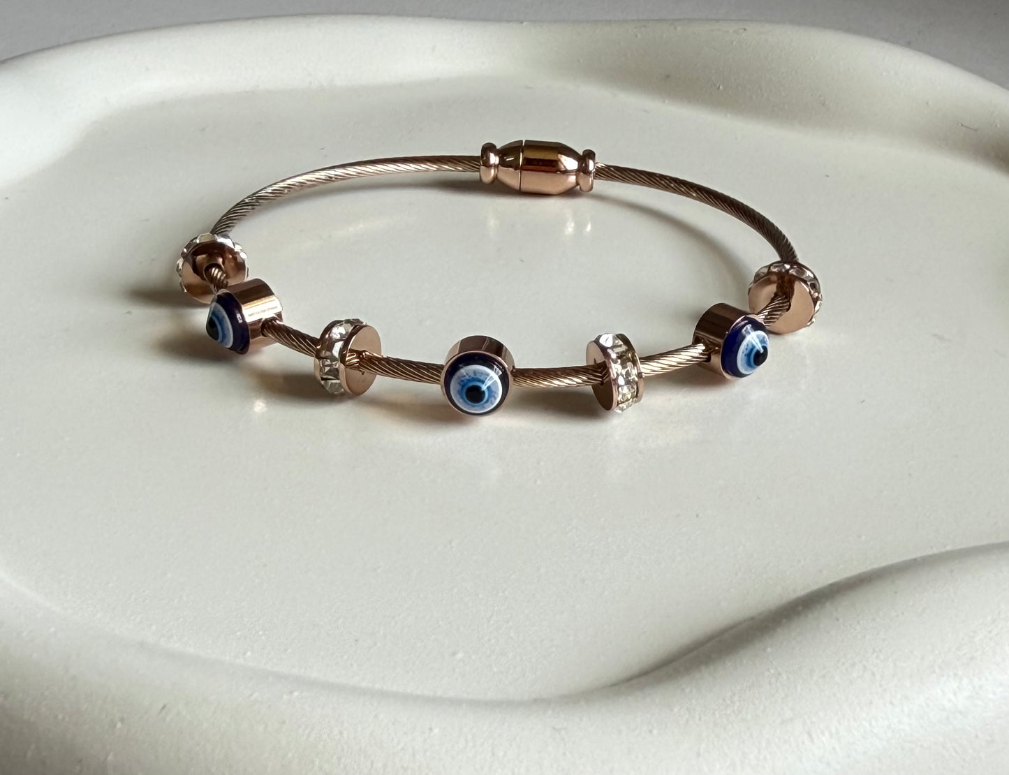Everlasting Protection Evil Eye Bracelet - Rose Gold