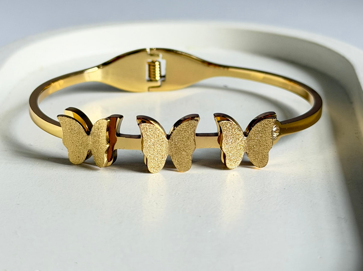 The Ethereal Trio Butterfly Anti Tarnish Kada Bracelet-Regular Size