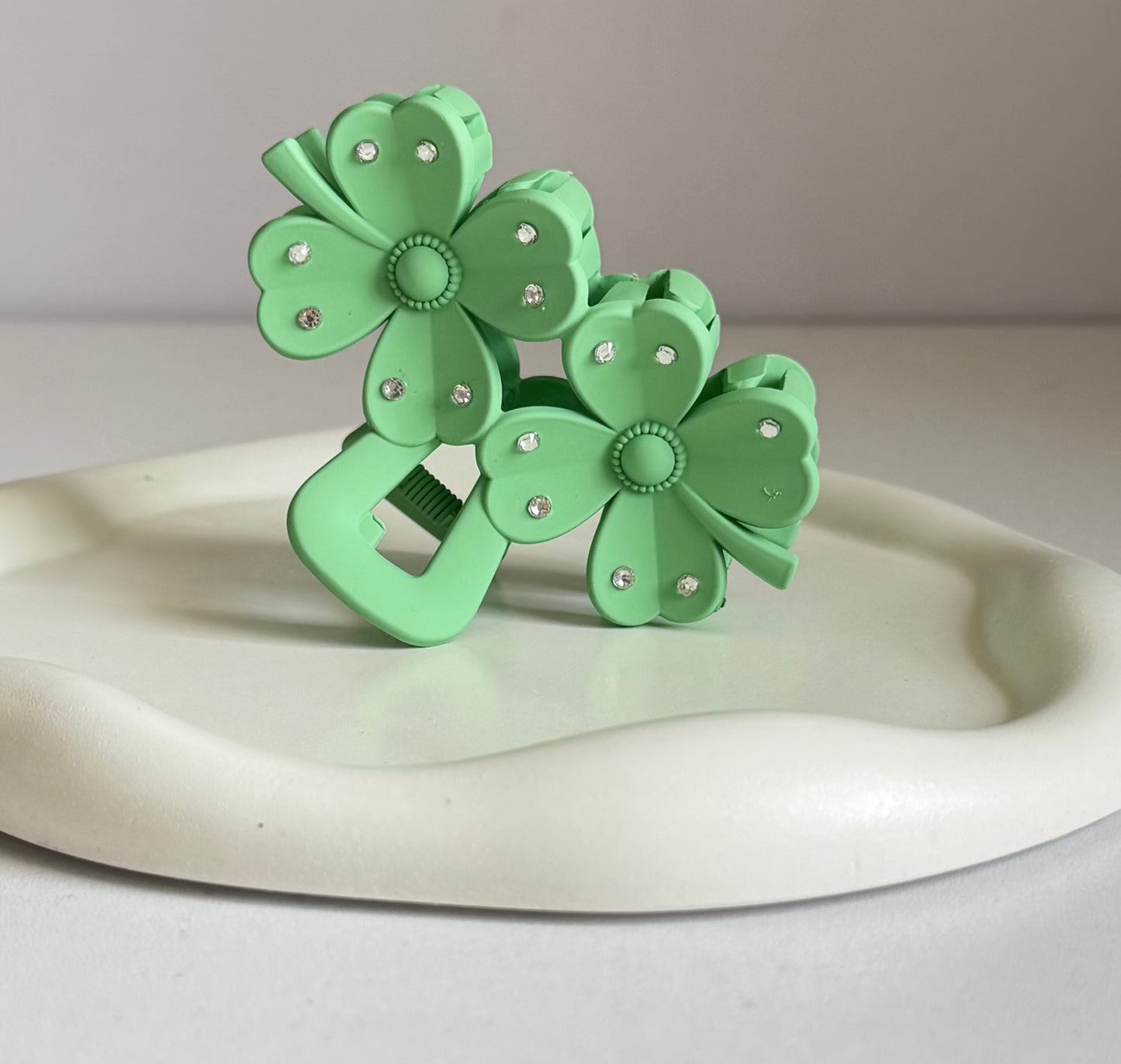 Fortune Flower Claw Clip - Mint Green