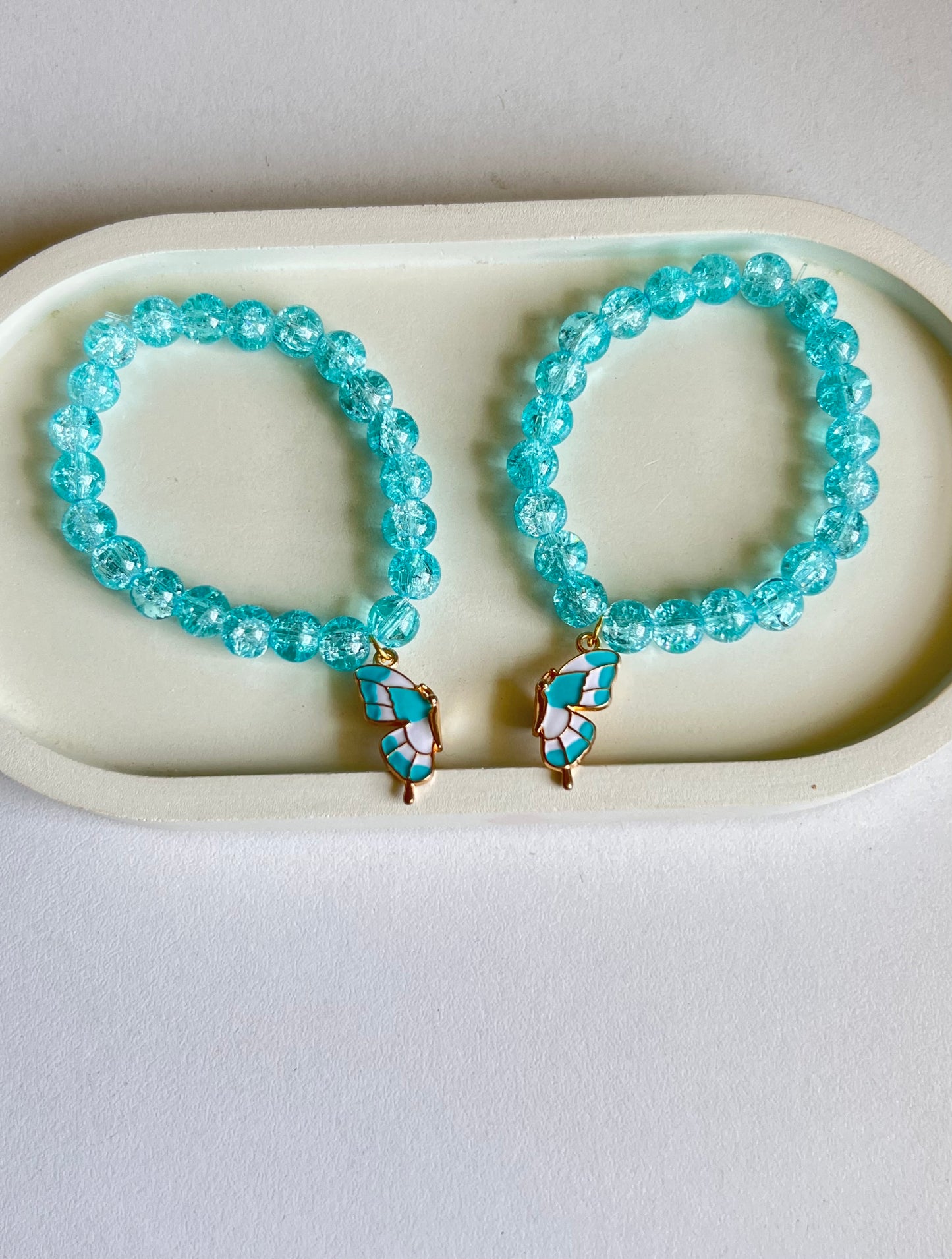 Twin Wings - Blue Magnetic Butterfly- BFF / Couple Bracelet