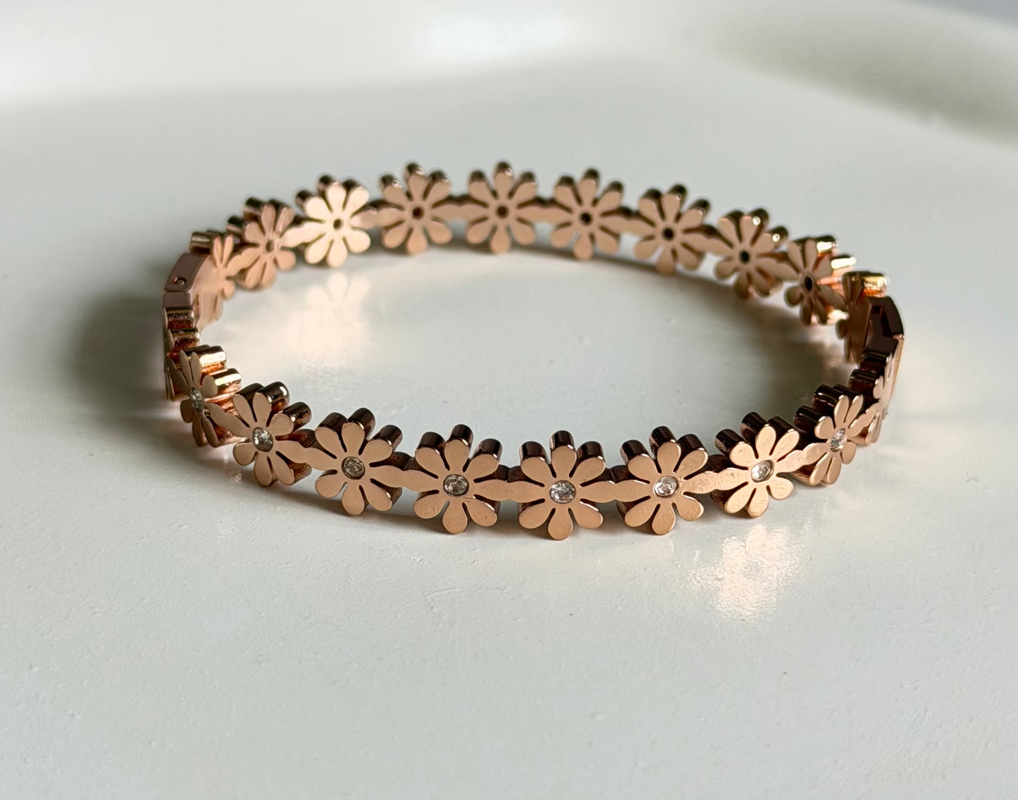 Rose Gold Petal Kada Bracelet- Anti- Tarnish - Baby Size
