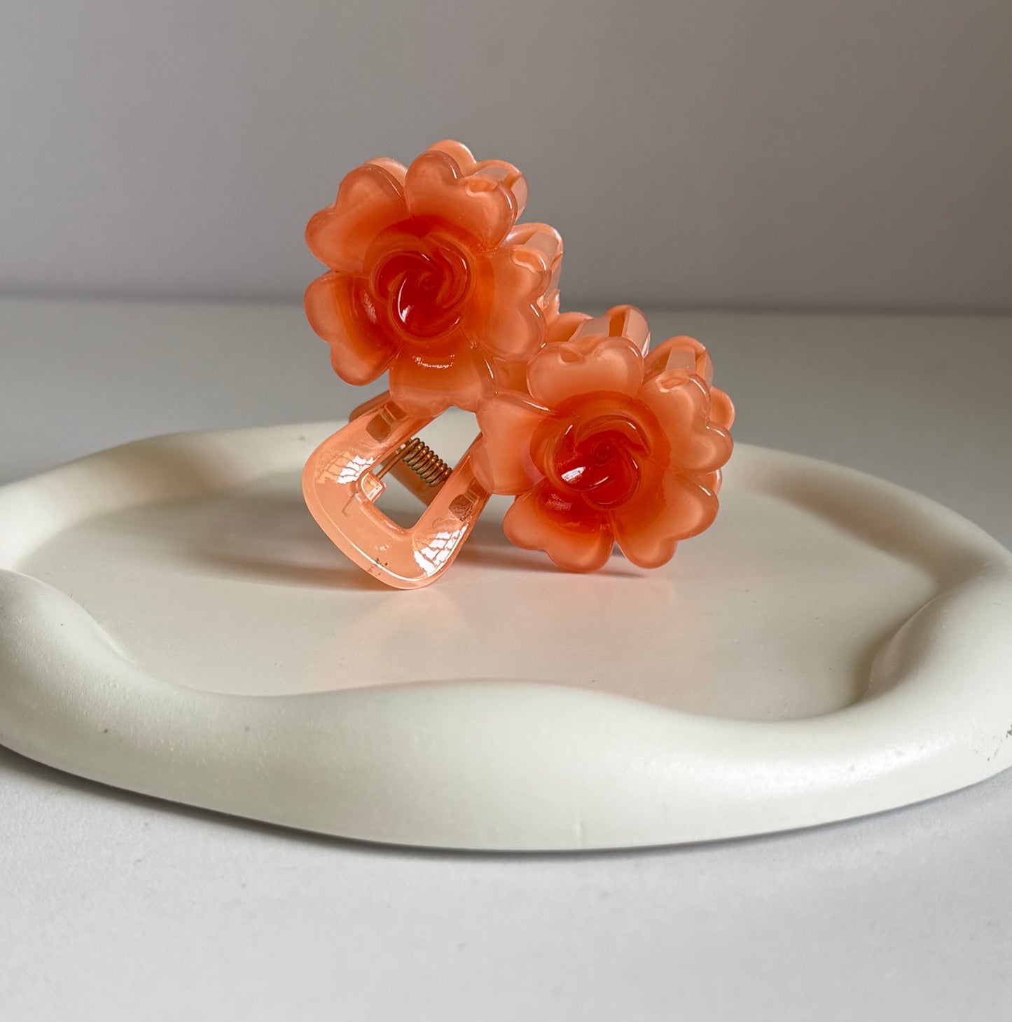 Trendy Double Flower Claw Clip - Orange