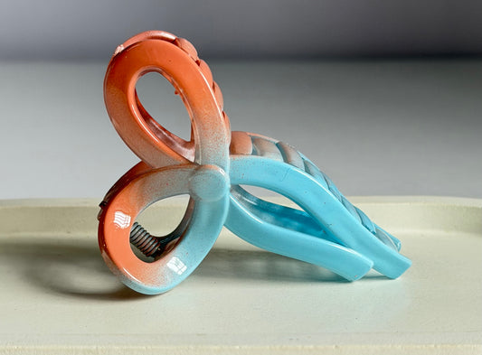 Pinteresty Bow Claw Clip - Brownish Blue