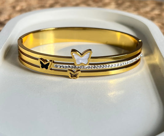 Golden Trio Butterfly Anti-Tarnish Kada