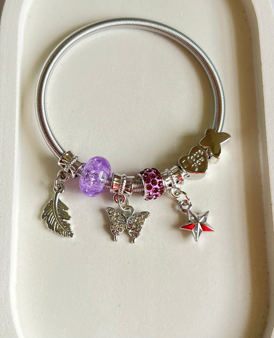 Twilight Garden Pandora Style Charm Bracelet