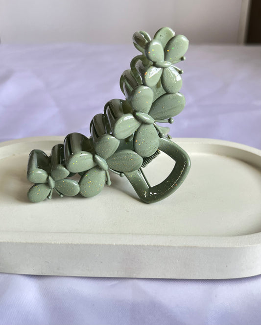 Butterfly Kiss Claw Clip - Olive