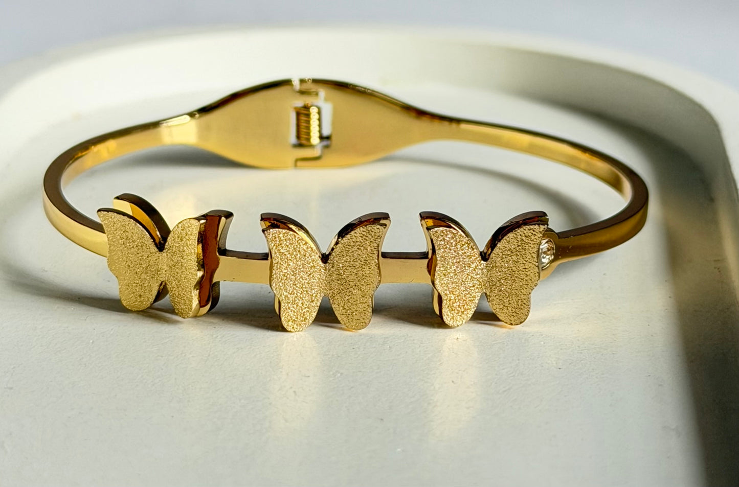 The Ethereal Trio Butterfly Anti Tarnish Kada Bracelet-Regular Size
