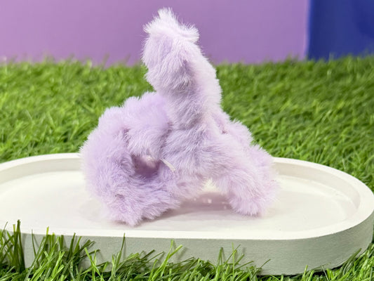 Cloud-Soft Furry Claw Clip - Light Purple
