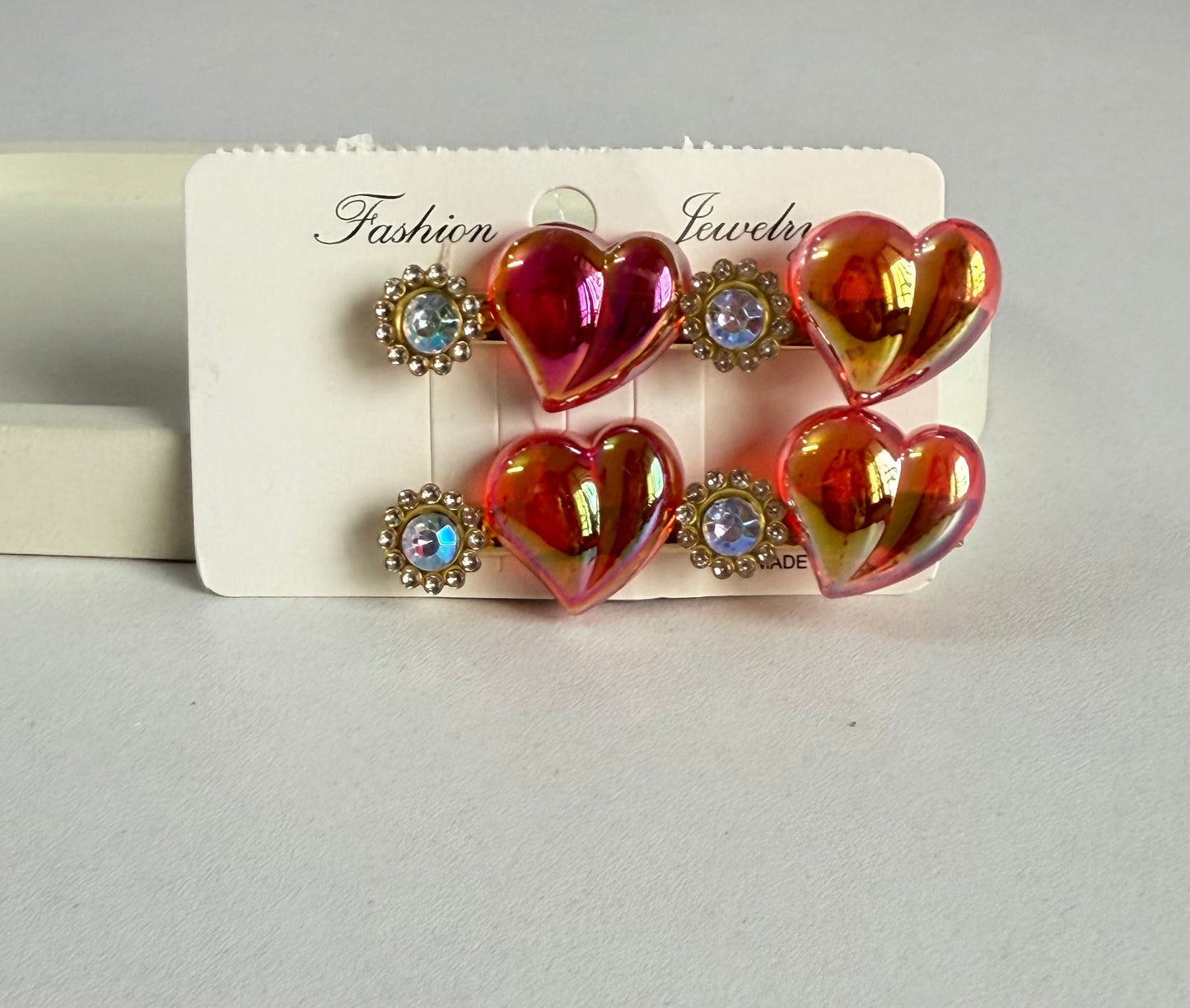 Korean Cute Peach Hair Clips Pack of 2 - Red