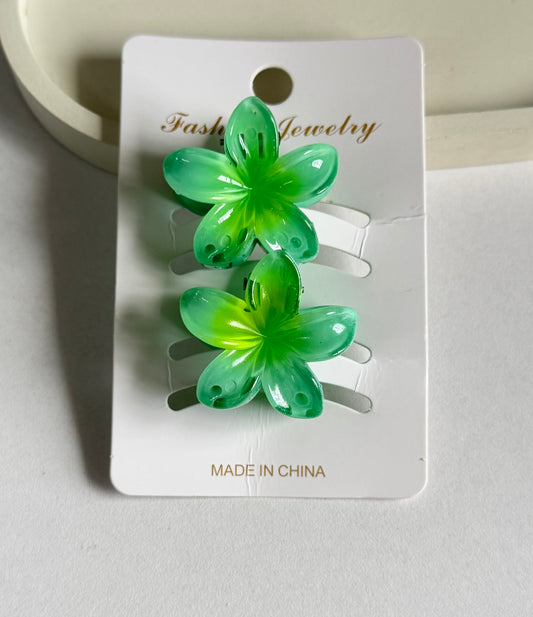 Flora Lock Mini Combo Claw Clips  - Teal Blue