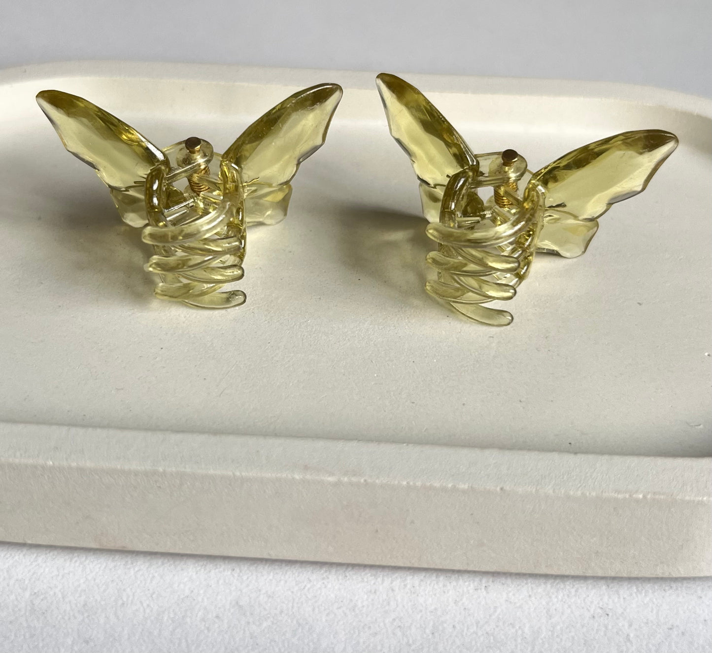 Twin Wings Mini Butterfly Hair Clips (2 Pieces) - Olive Green