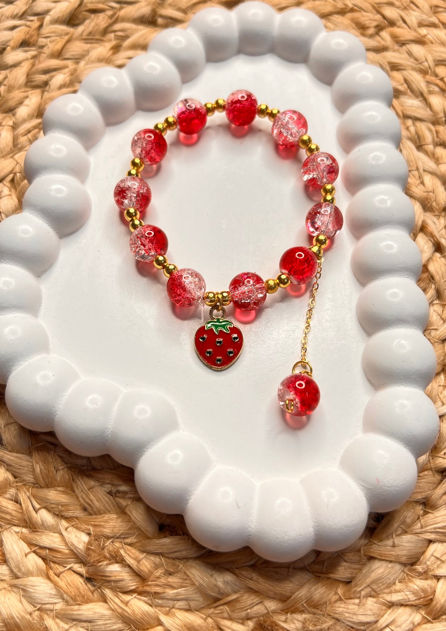 Korean Style Strawberry Beads Bracelet