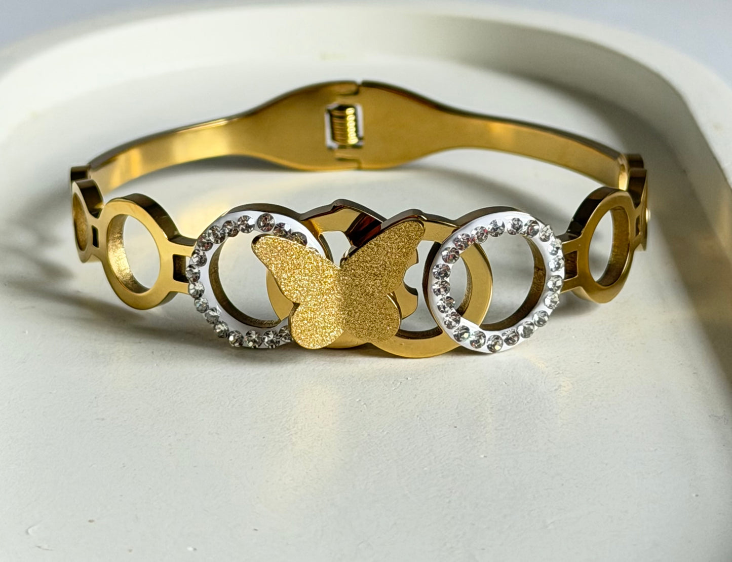 The Halo Butterfly Anti Tarnish Kada Bracelet - Regular Size