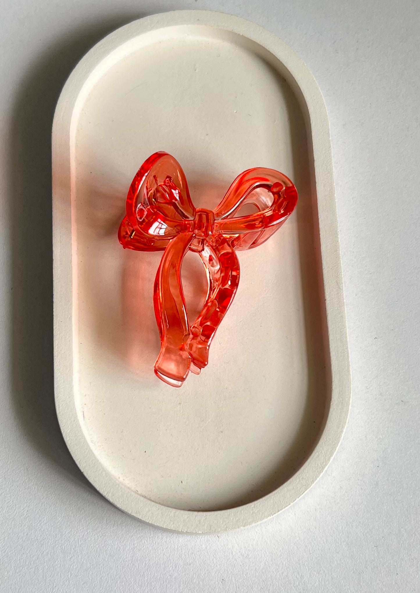 Glossy Bow Claw Clip - Red