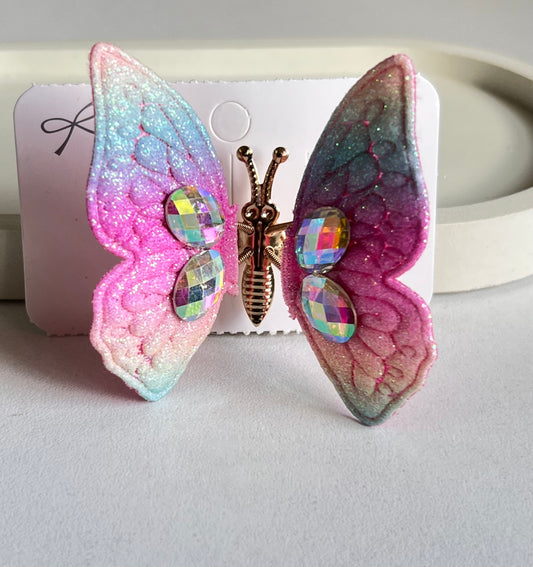 Cotton Candy Sky Fluttering Butterfly Hair Clip