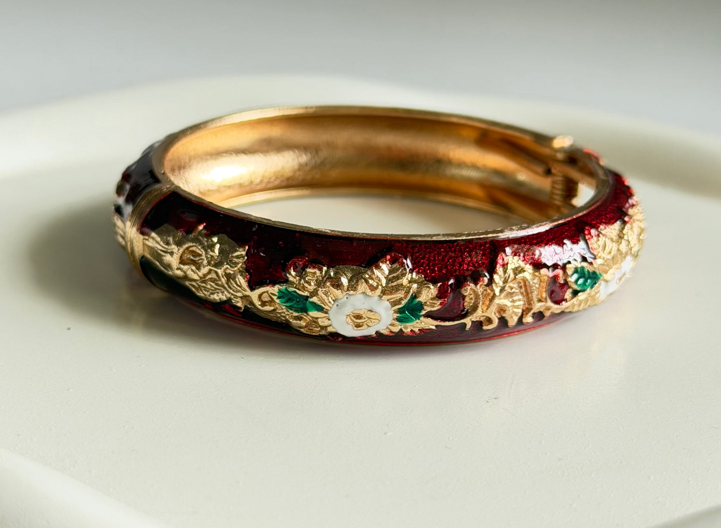 Graceform Enamel Bangle Bracelet - Maroon