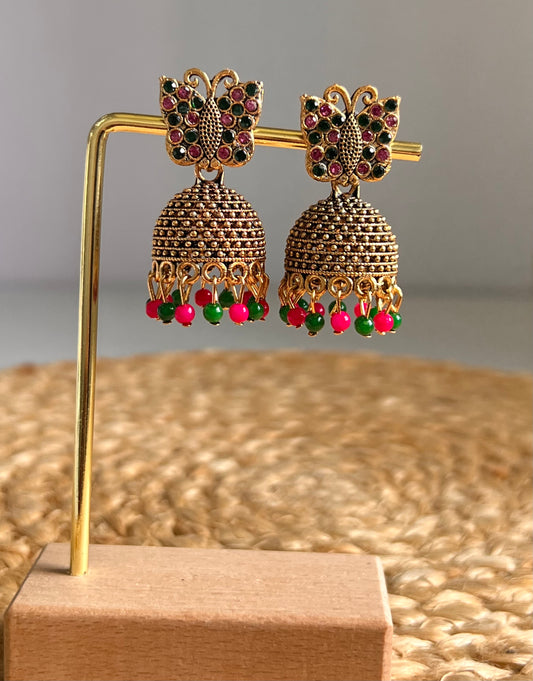 Ethereal Flutters Butterfly Jumka Earrings