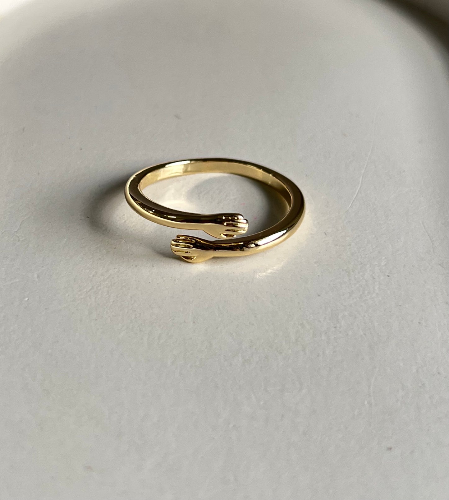 Forever Hug - Gold Adjustable Finger Ring
