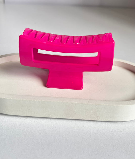 Modern Minimal Claw Clip - Dark Pink