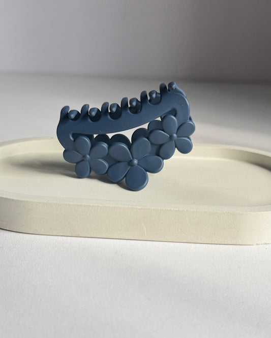 Triple Bloom Claw Clip - Blue