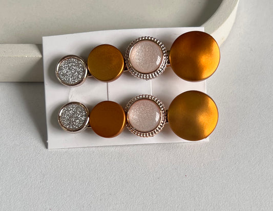 Korean Style Golden Nectar Hair Clips ( 2 Pieces)