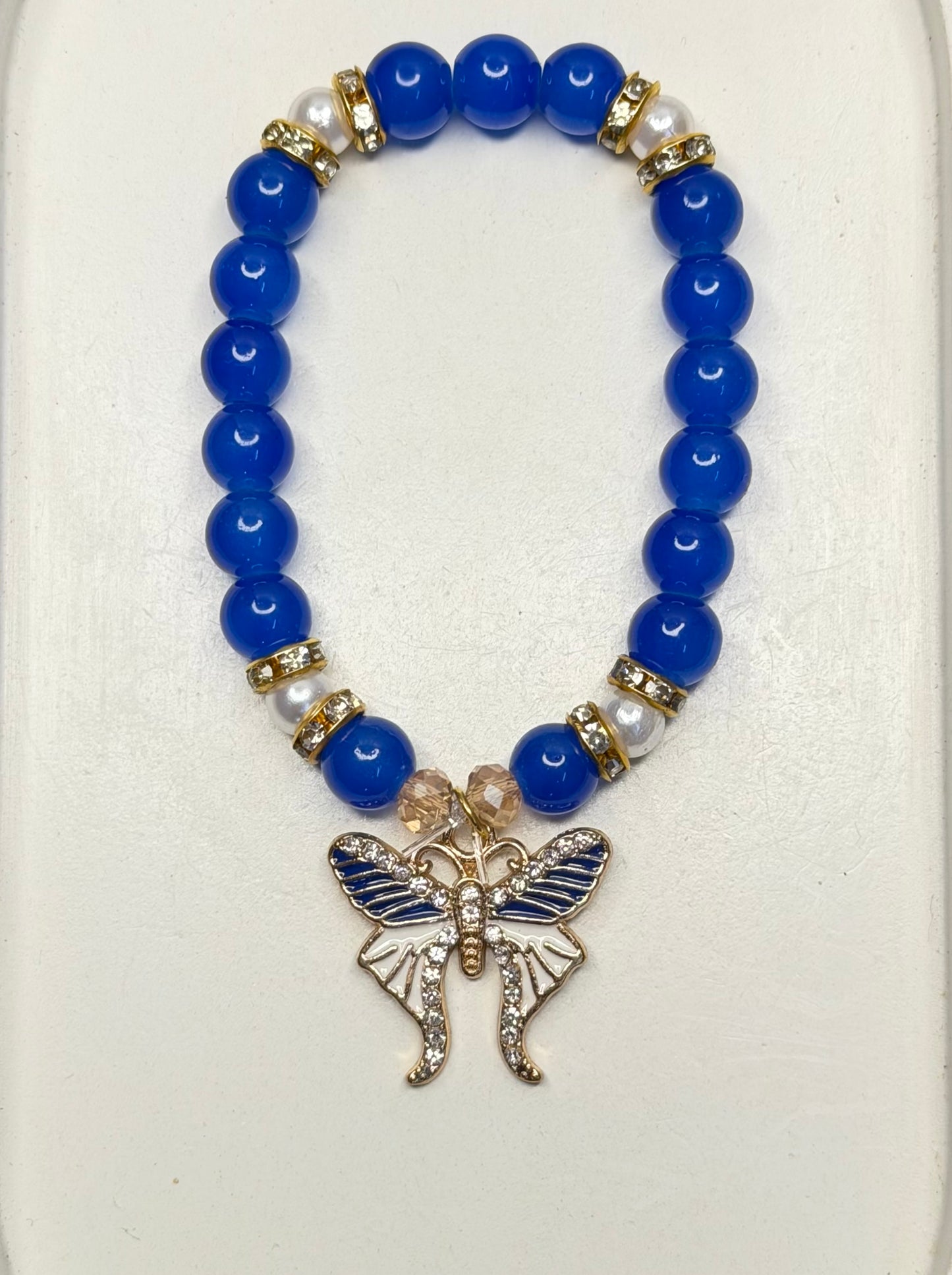 Royal Blue Butterfly Beads Bracelet