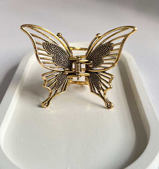 Butterfly Wings Hair Clip - Gold