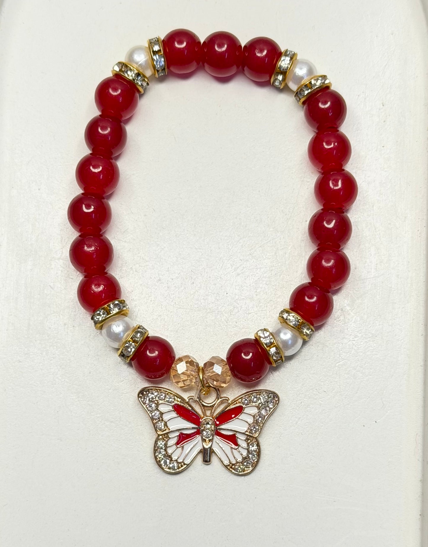 Ruby Flutter Beads Bracelet