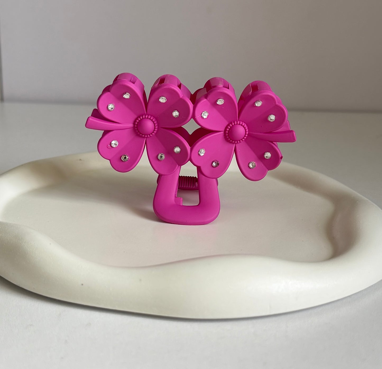 Fortune Flower Claw Clip - Dark Pink