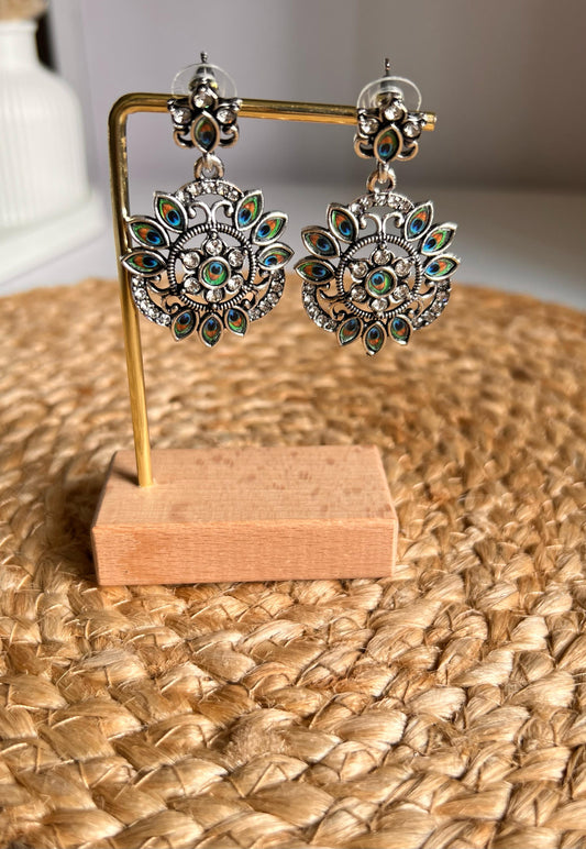 Ethnic Peacock Feather Earrings – Style 2